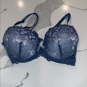 34C Blue Lace Push-up Bra